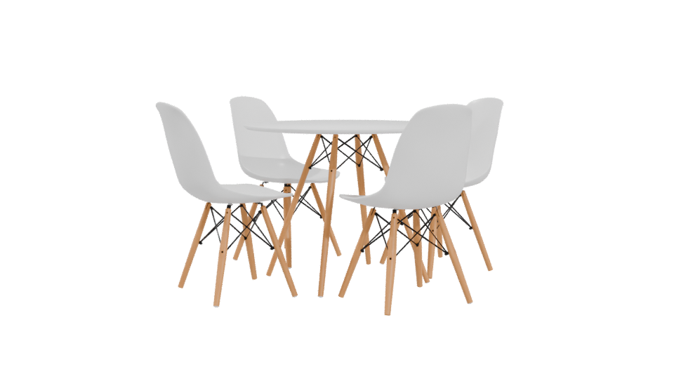 Stylish Modern Dining Table Set 3D Model - Professional 3D Model Render 4