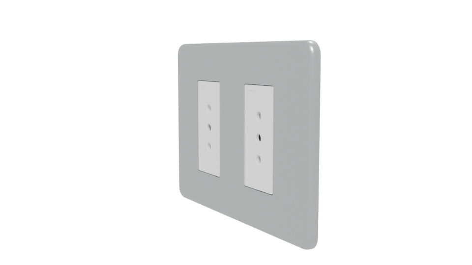 Stylish Dual Socket Wall Plate 3D - Professional 3D Model Render 13