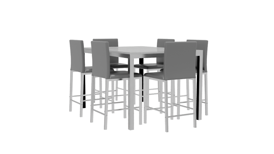 Stylish Modern Dining Table Set - Professional 3D Model Render 13