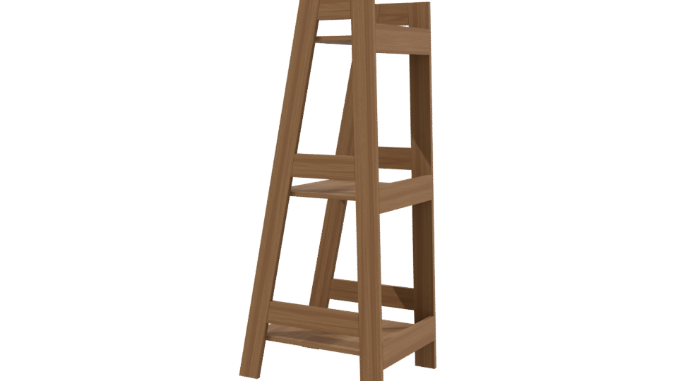 Minimalist Wooden Bookshelf 3D Model - Professional 3D Model Render 3