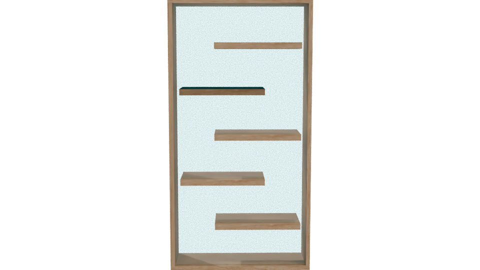 Stylish Wooden Bookshelf Model - Professional 3D Model Render 5