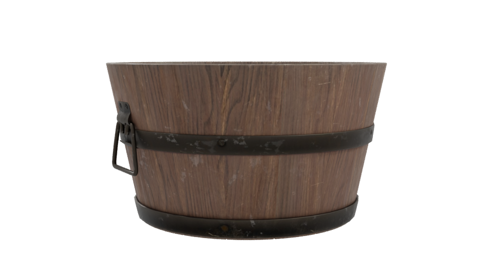 Rustic Wooden Barrel Model - Professional 3D Model Render 10