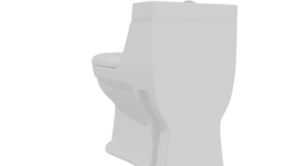 One Piece White Toilet 3D - Professional 3D Model Render 4