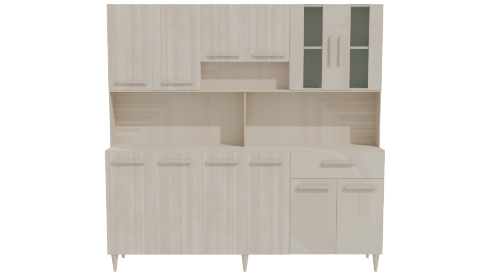 Stylish Kitchen Cabinet Set 3D Model - Professional 3D Model Render 11