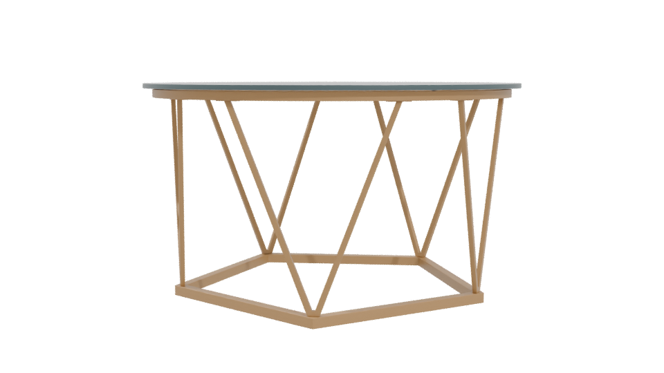 Stylish Glass Top Coffee Table - Professional 3D Model Render 4