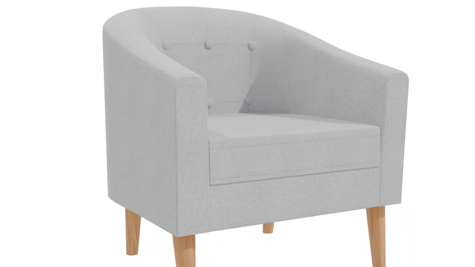 Stylish Minimalist Fabric Chair 3D Model - Professional 3D Model Render 10
