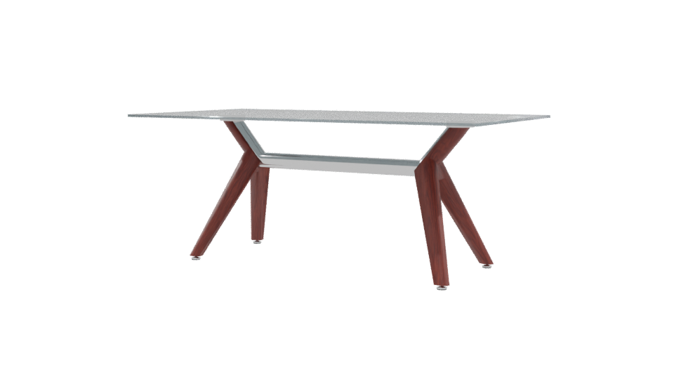 Stylish Glass Dining Table 3D - Professional 3D Model Render 9