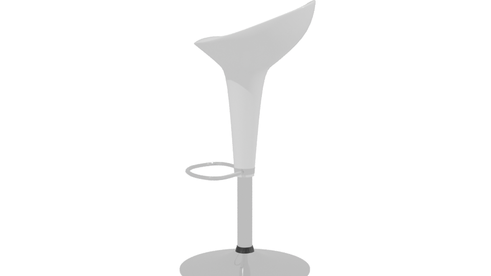 Stylish White Bar Stool 3D - Professional 3D Model Render 2