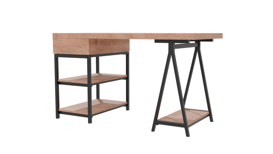 Sleek Modern Writing Desk 3D - Professional 3D Model Render 6