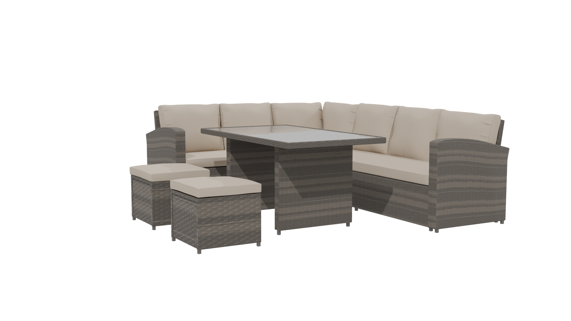 Outdoor Dining Set Padang 3D - Professional 3D Model Render 13