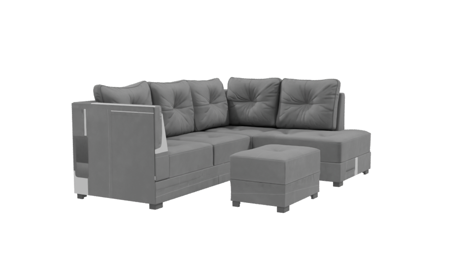 Luxurious Sectional Sofa 3D Model - Professional 3D Model Render 9