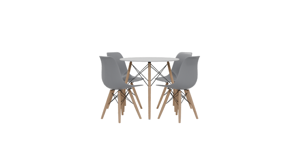 Modern Round Table and Chairs Set - Professional 3D Model Render 5
