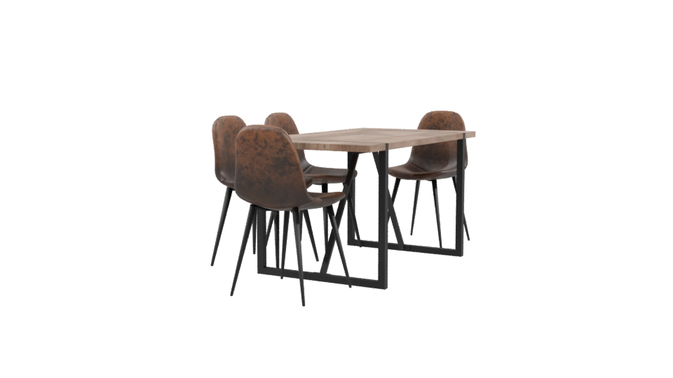 Stylish Modern Dining Table with Chairs 3D Model - Professional 3D Model Render 9