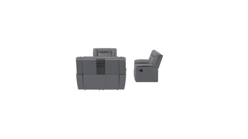 Stylish Leather Sofa Set 3D - Professional 3D Model Render 2