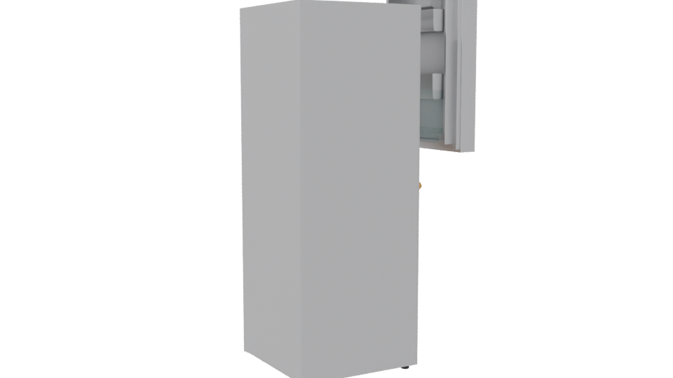 Stylish Silver Refrigerator 3D Model - Professional 3D Model Render 7
