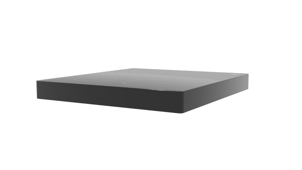 Sleek Black Induction Cooktop 3D Model - Professional 3D Model Render 9