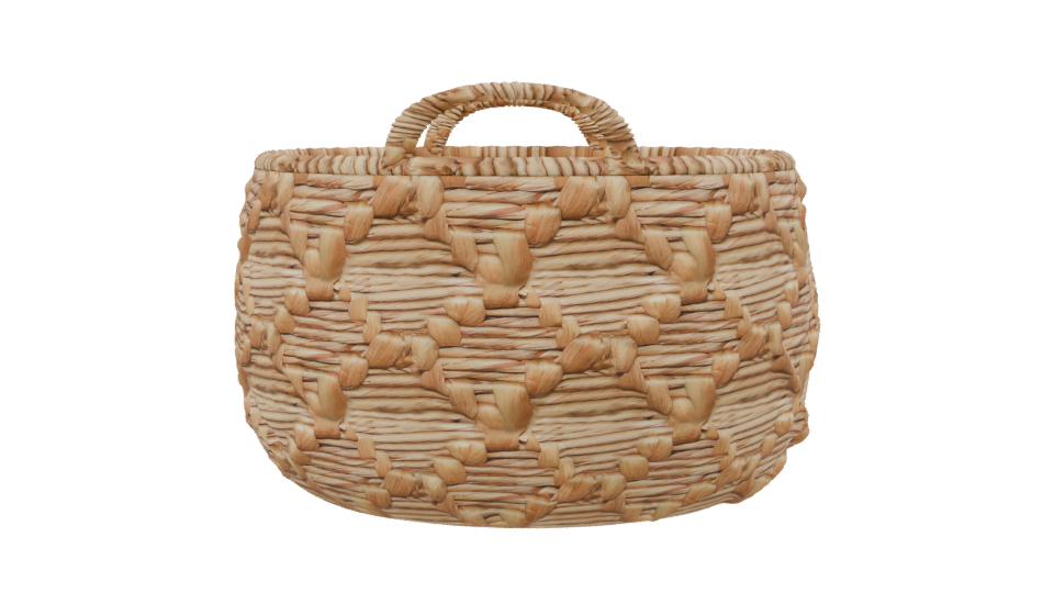 Stylized Woven Basket Model - Professional 3D Model Render 2