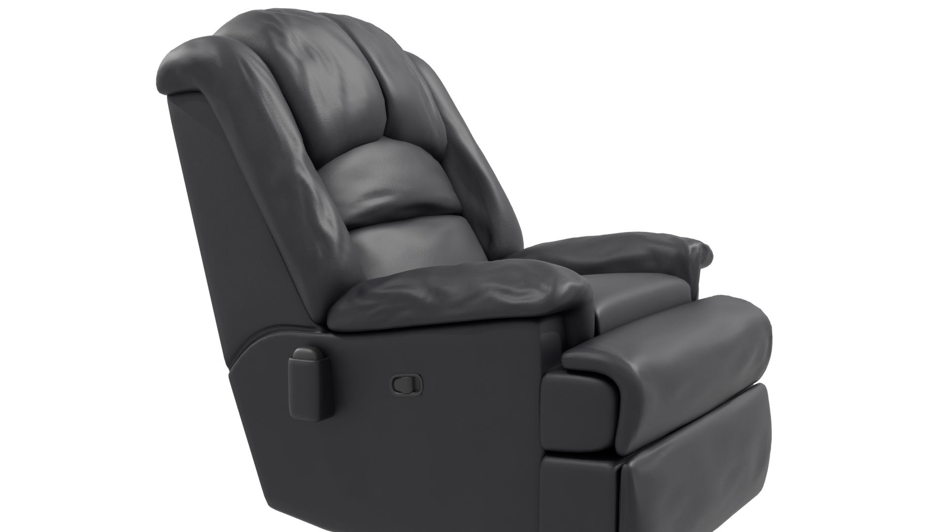 Realistic Black Leather Recliner Armchair 3D Model - Professional 3D Model Render 9