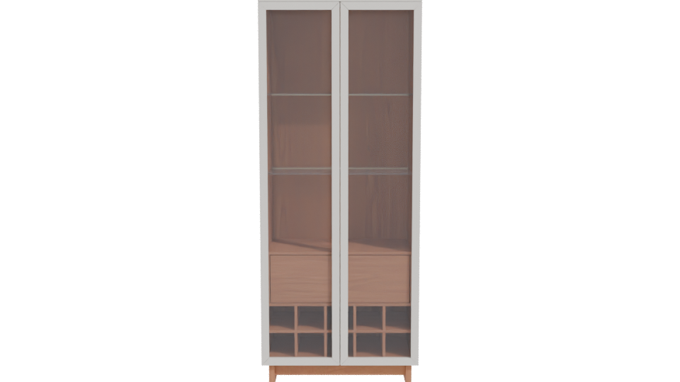 Minimalist Glass Display Cabinet 3D - Professional 3D Model Render 11