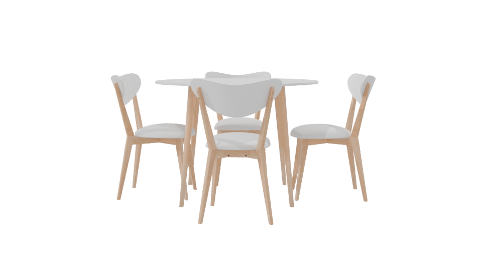 Dining Table with 4 Chairs 3D - Professional 3D Model Render 8