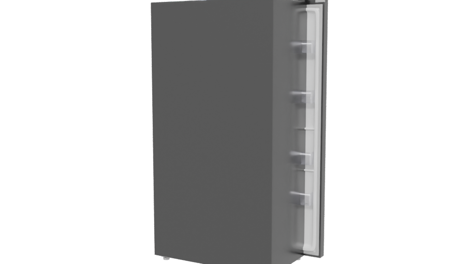 Sleek Black Refrigerator 3D Model - Professional 3D Model Render 6