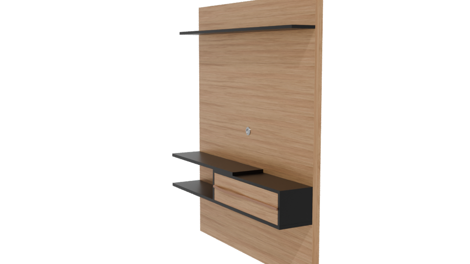 Minimalist Wooden Wall Unit 3D - Professional 3D Model Render 13