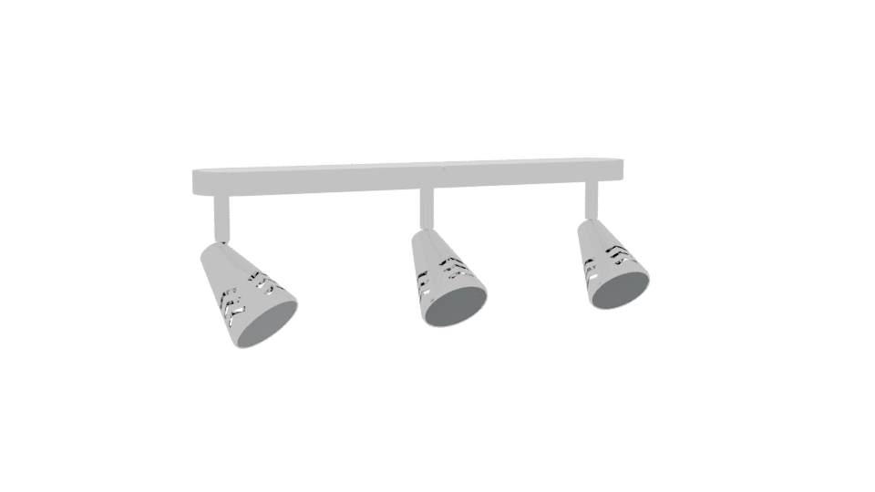 Sleek Modern Triple Track Lighting Fixture 3D Model - Professional 3D Model Render 10
