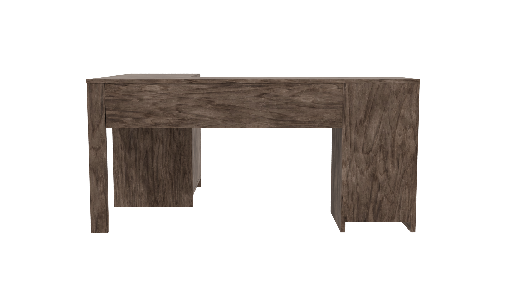 L-Shaped Wooden Desk 3D Model - Professional 3D Model Render 8