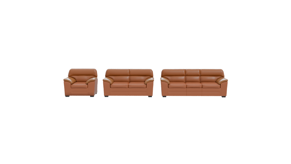 Stylish Modular Leather Sofa Set 3D Model - Professional 3D Model Render 11