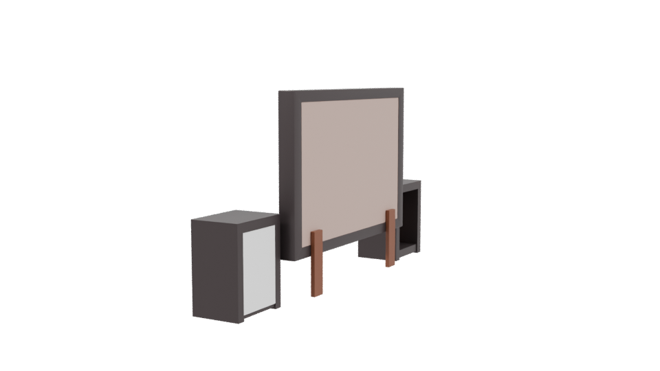 Stylized Modern TV Stand 3D - Professional 3D Model Render 3