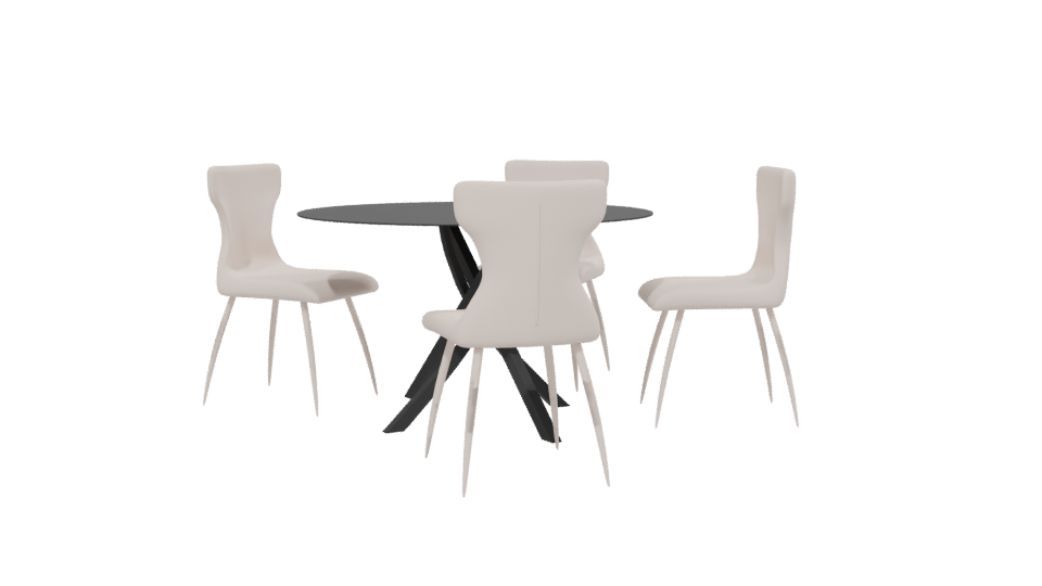 Contemporary Dining Table Set 3D - Professional 3D Model Render 13