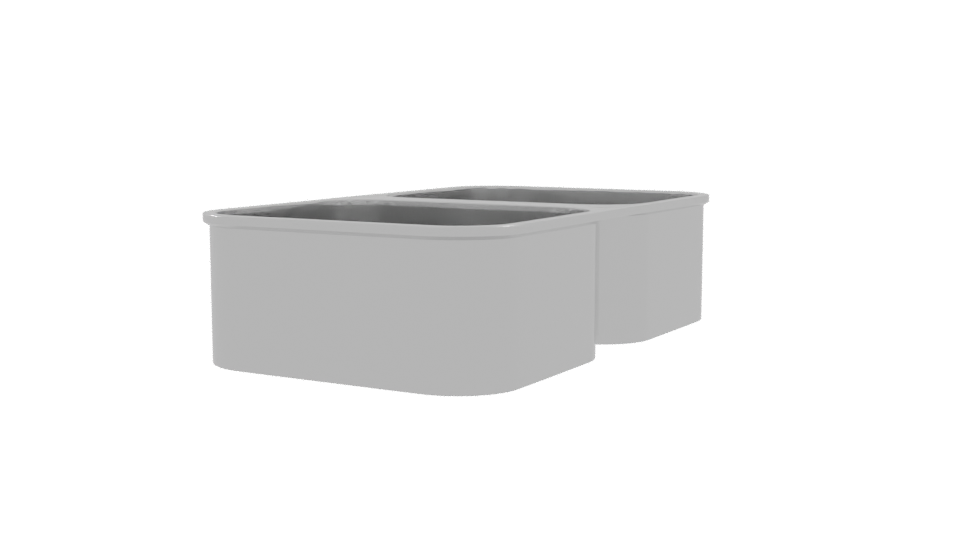 Dual Basin Stainless Steel Sink - Professional 3D Model Render 9