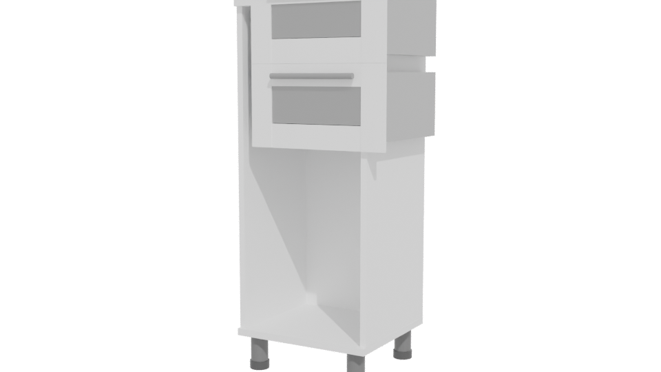 Modern 4-Drawer Storage Cabinet 3D - Professional 3D Model Render 12