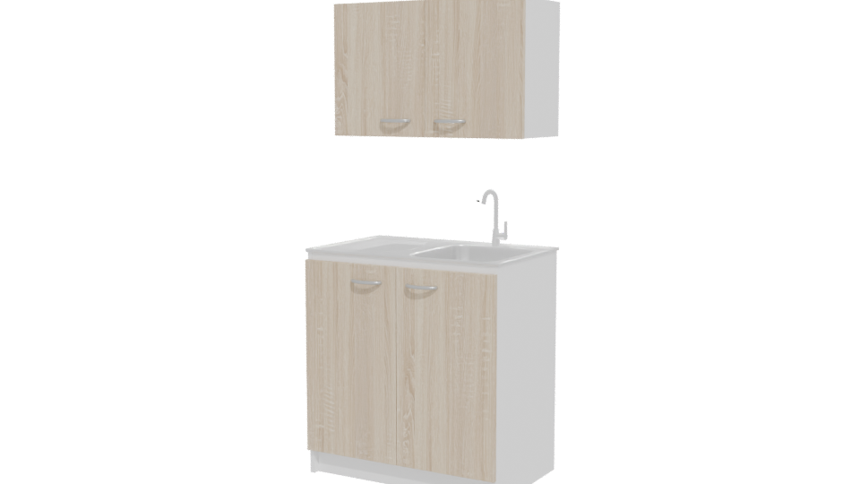 Stylish Modern Kitchen Cabinet Set 3D Model - Professional 3D Model Render 12