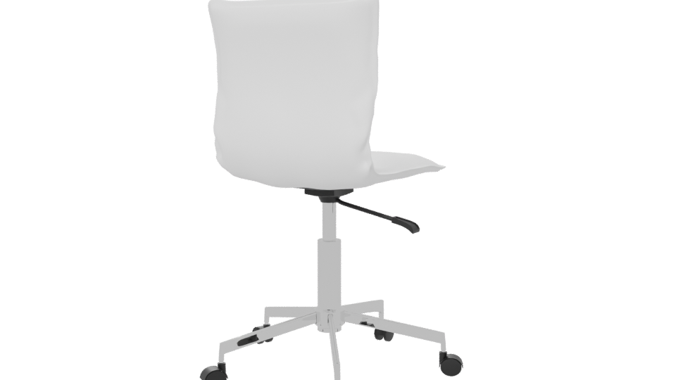 Minimalist White Office Chair 3D - Professional 3D Model Render 6