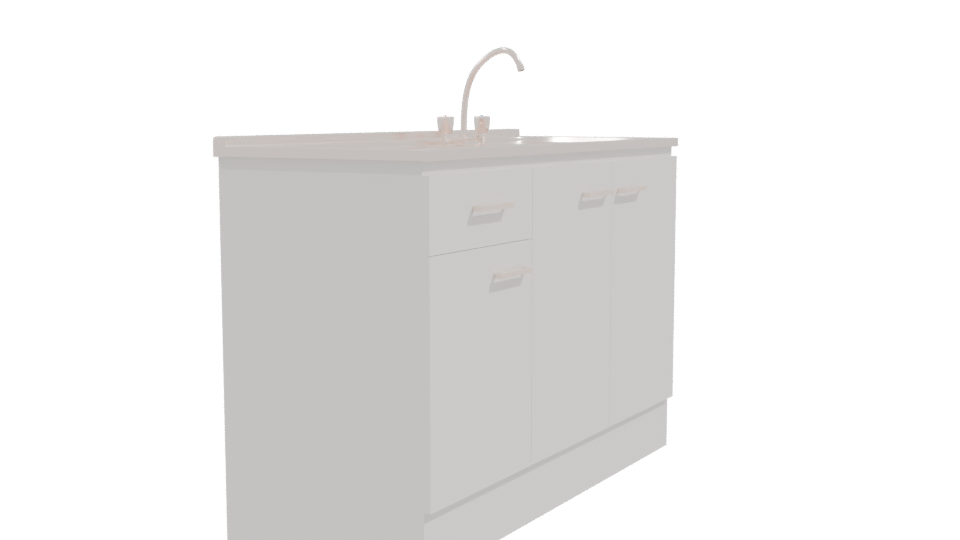 Minimalist Kitchen Sink Unit 3D - Professional 3D Model Render 9