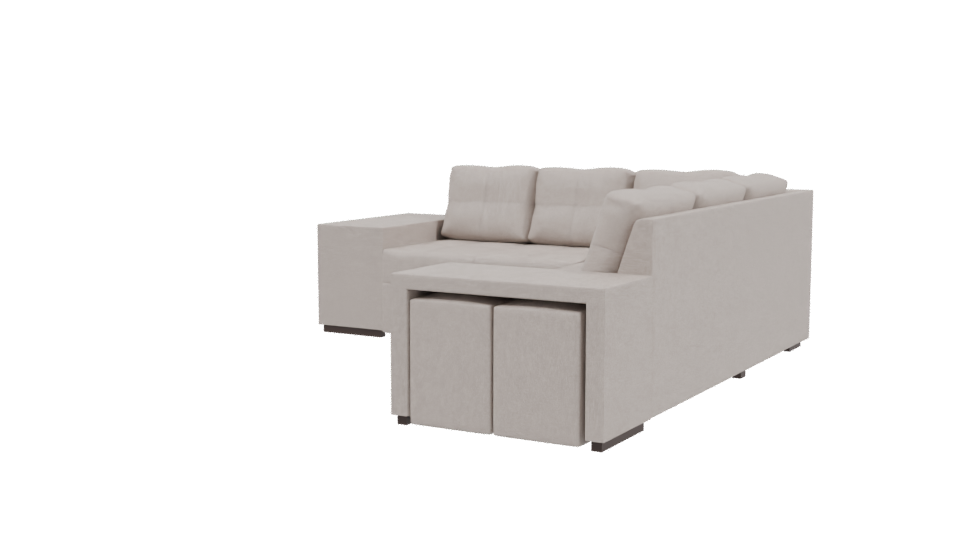 Contemporary Michelle Sectional Sofa 3D - Professional 3D Model Render 3