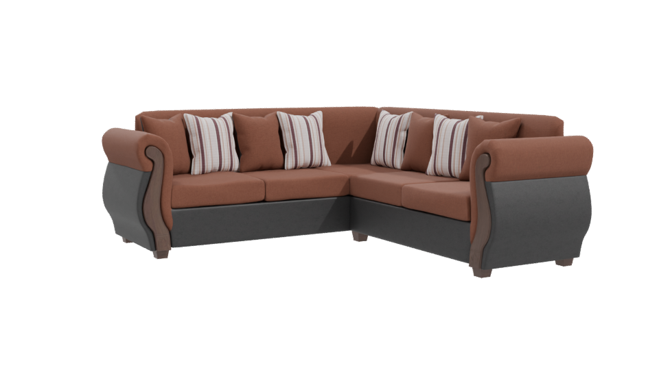 Stylish L-Shaped Sofa Model - Professional 3D Model Render 10