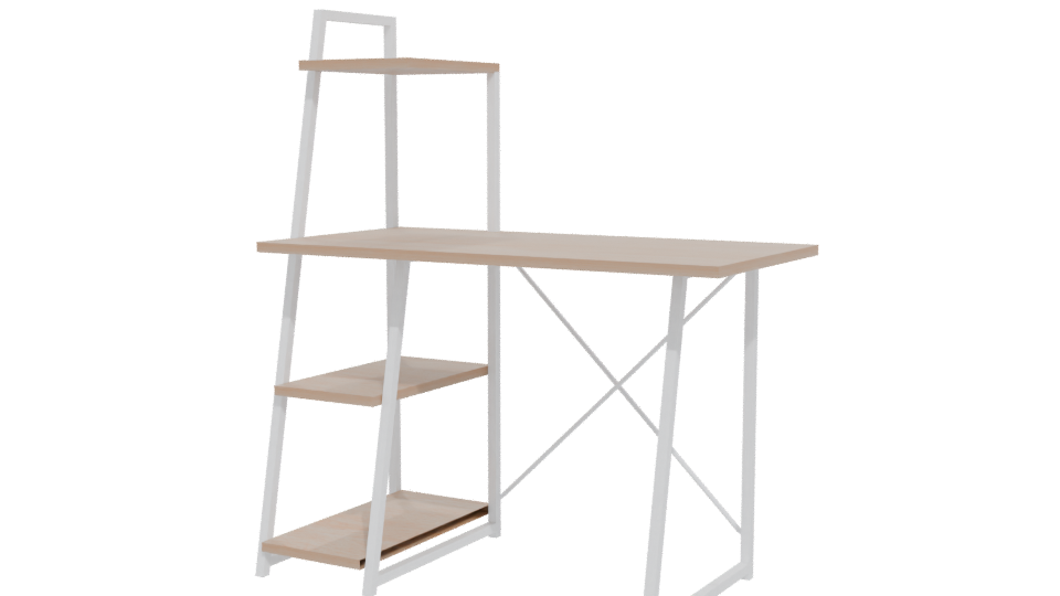 Minimalist Wood and Metal Office Desk 3D Model - Professional 3D Model Render 12