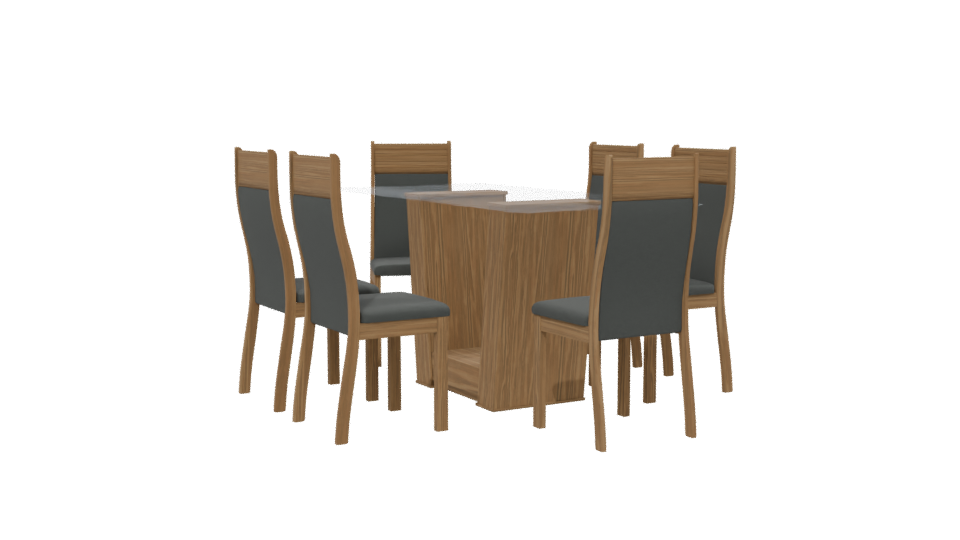 Elegant Modern Dining Table with Chairs 3D Model - Professional 3D Model Render 13