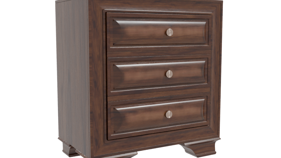 Classic Wooden Nightstand Model - Professional 3D Model Render 10