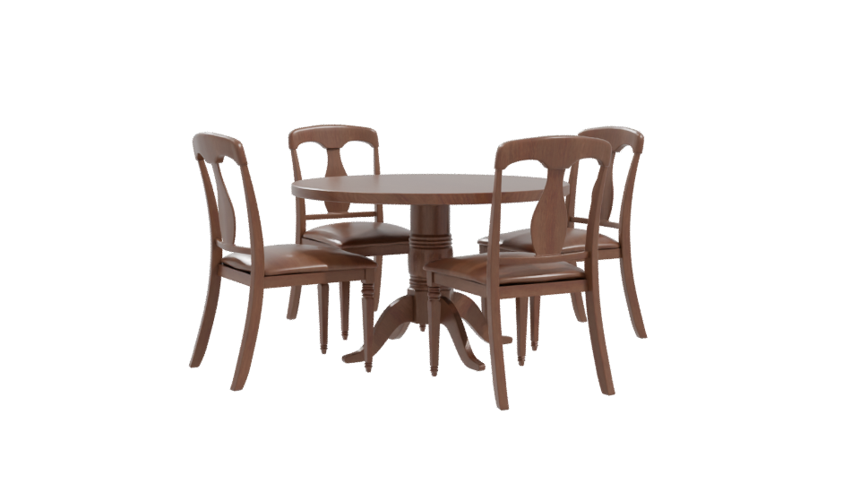 Elegant Wooden Dining Set 3D - Professional 3D Model Render 10