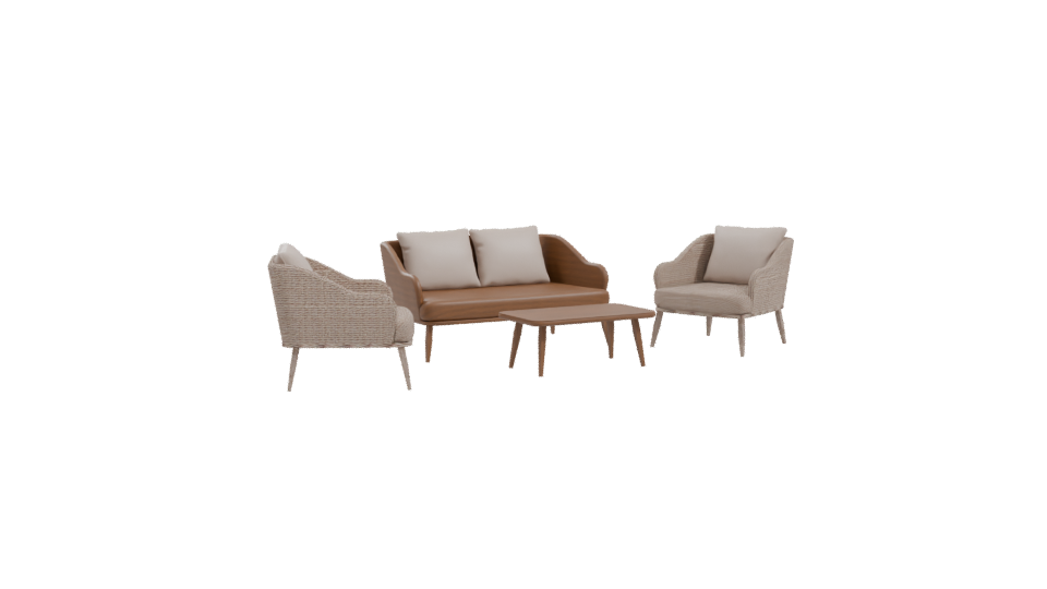 Elegant Modern Outdoor Furniture Set 3D Model - Professional 3D Model Render 10