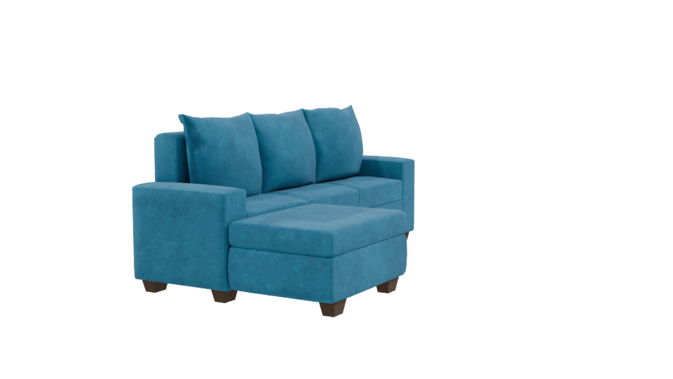 Stylish Blue Sofa 3D Model - Professional 3D Model Render 9