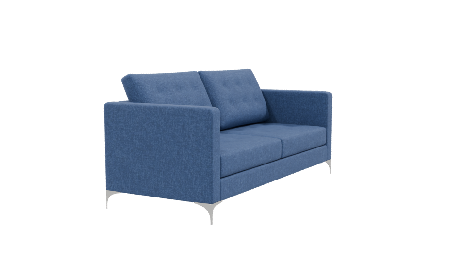 Stylish Blue Fabric Sofa 3D Model - Professional 3D Model Render 9