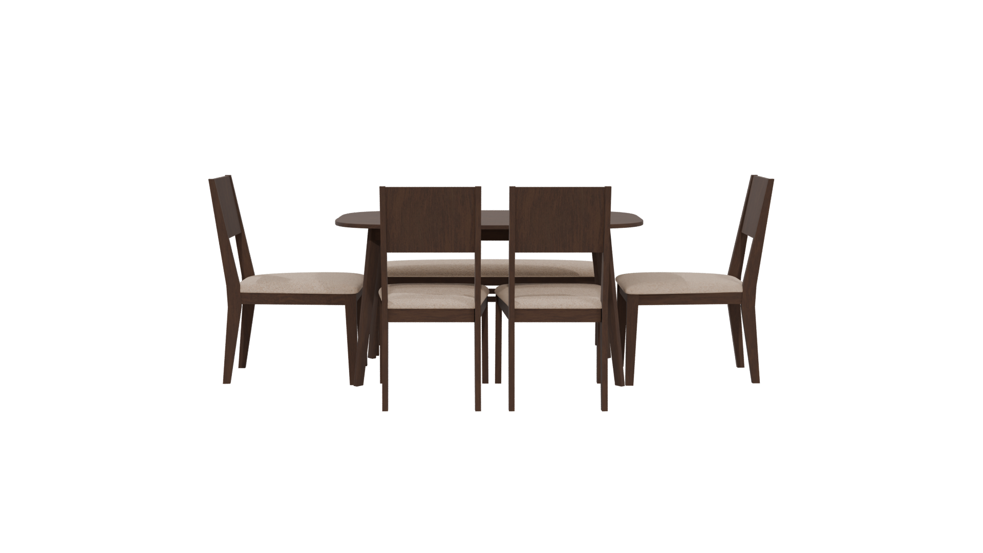 Stylish Wooden Dining Set 3D Model - Professional 3D Model Render 5