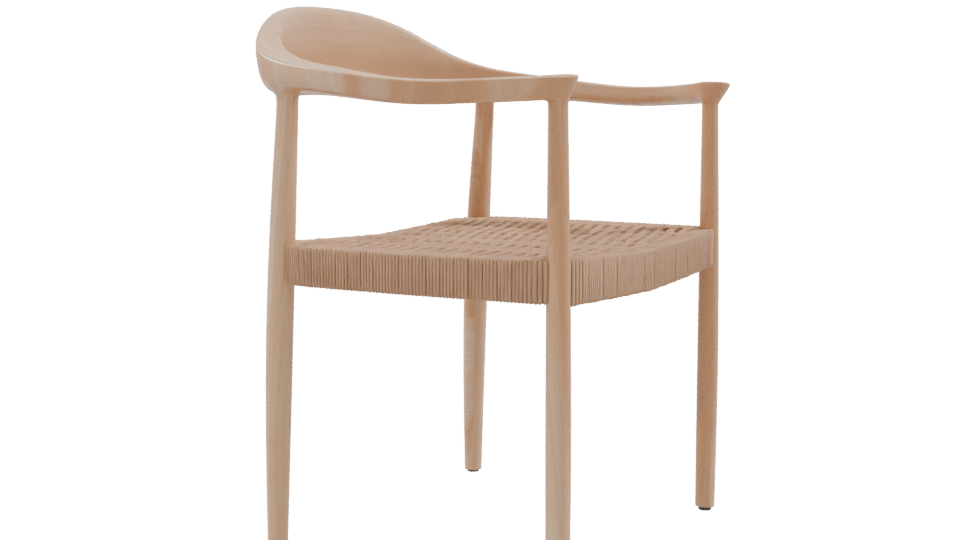 Stylish Minimalist Wooden Chair - Professional 3D Model Render 9