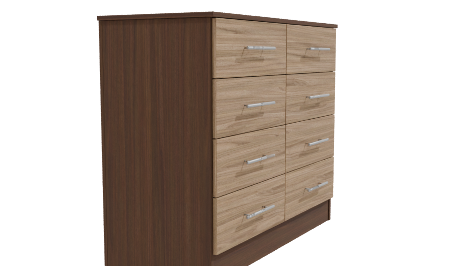 Polux 8 Drawer Dresser Model - Professional 3D Model Render 9