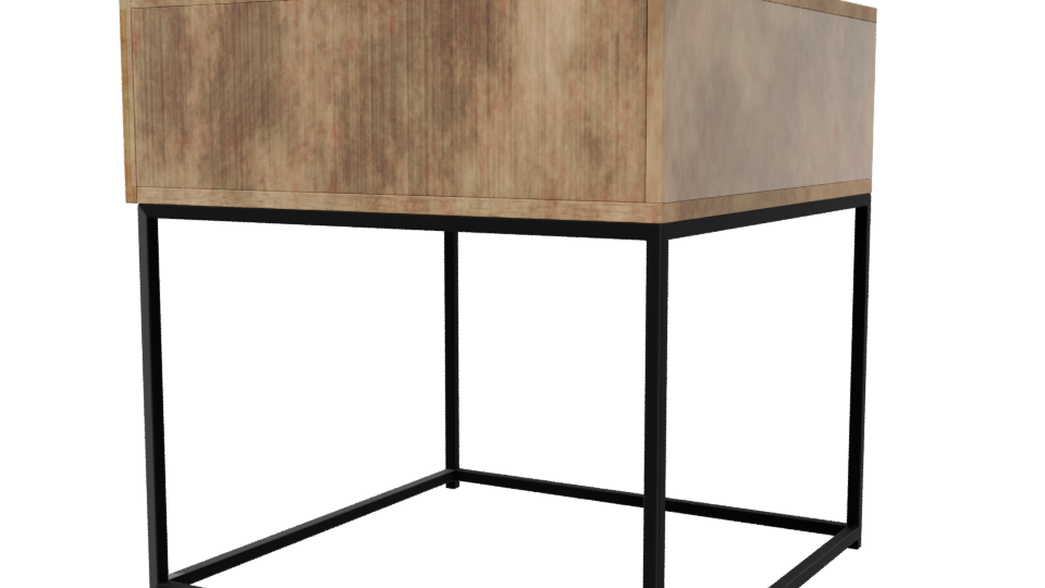 Stylish Wooden Side Table 3D - Professional 3D Model Render 3
