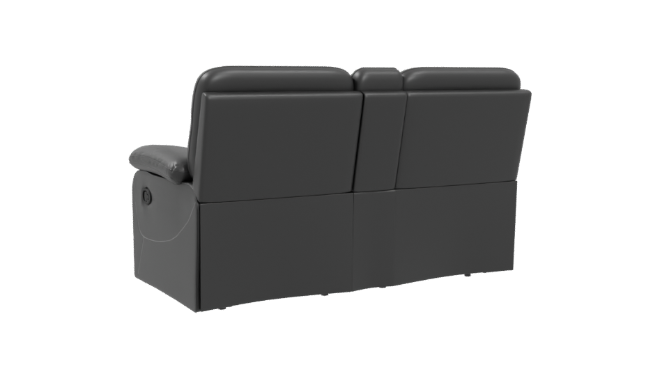 Stylish Black Recliner Sofa 3D - Professional 3D Model Render 4